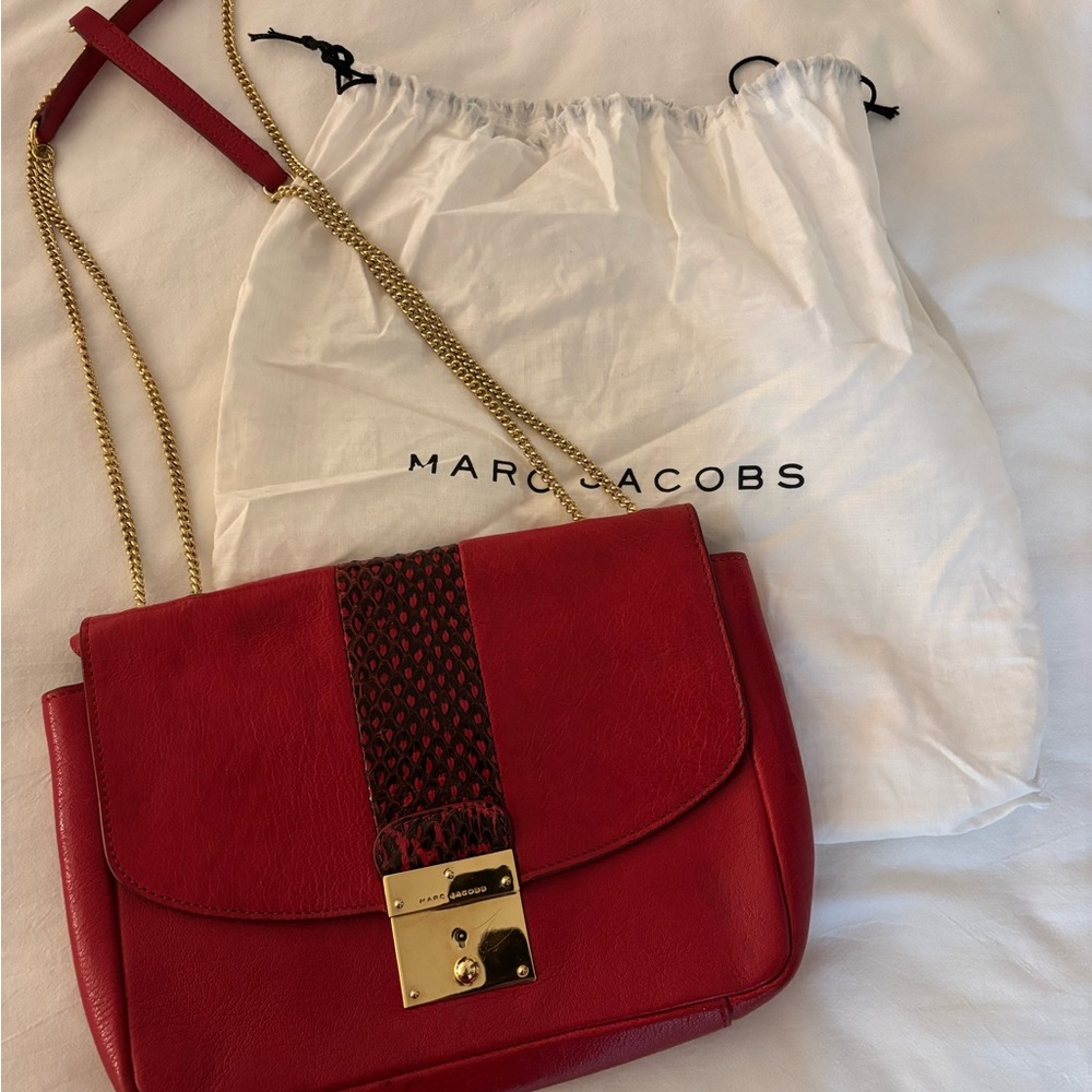 Vintage Marc Jacobs Red Snakeskin Shoulder Bag